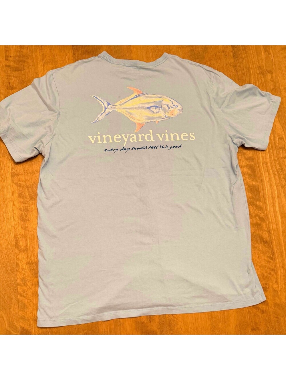 Vineyard Vines Blue Whale Logo Graphic Pocket Crew Neck Cotton T-Shirt Men XL